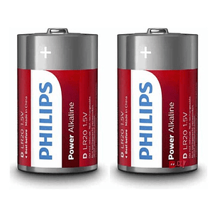 Pack 2 Pilas Alcalinas D Philips - Ps