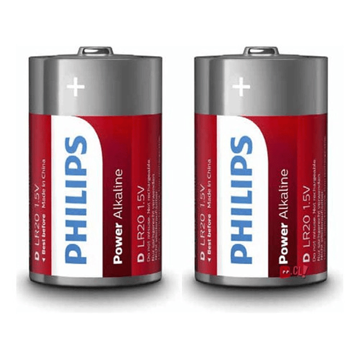 Pack 2 Pilas Alcalinas D Philips - Ps 2