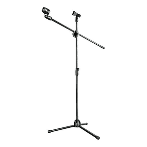 Atril Para 2 Micrófonos Con Boom Metálico - Ps