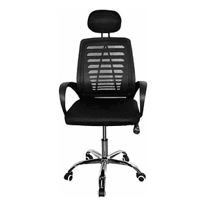Silla De Oficina Con Apoya Brazos Color Negro - Ps