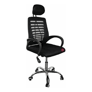Silla De Oficina Con Apoya Brazos Color Negro - Ps