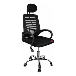 Silla De Oficina Con Apoya Brazos Color Negro - Ps