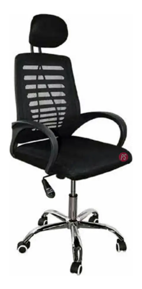 Silla De Oficina Con Apoya Brazos Color Negro - Ps