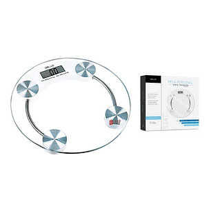 Pesa De Baño Material Vidrio Templado 180kg Redonda - Ps