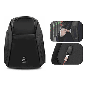 Mochila Antirrobo Impermeable Usb Negro - Ps