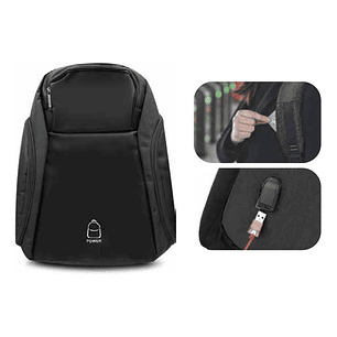 Mochila Antirrobo Impermeable Usb Negro - Ps