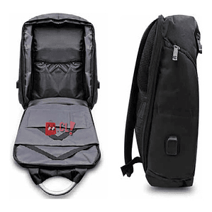 Mochila Antirrobo Impermeable Usb Negro - Ps