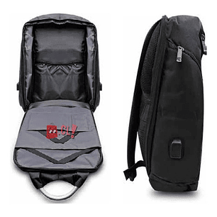 Mochila Antirrobo Impermeable Usb Negro - Ps