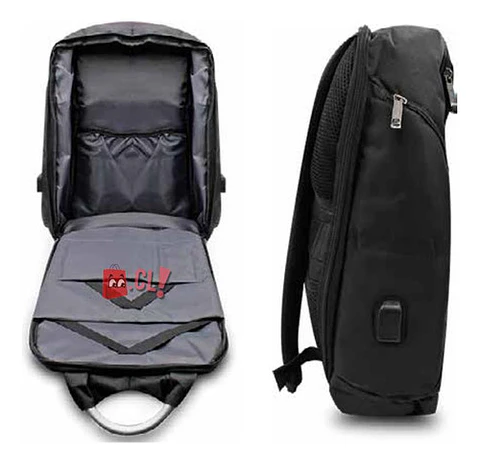 Mochila Antirrobo Impermeable Usb Negro - Ps