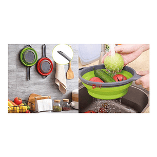 Colador De Silicona Plegable Con Mango - Ps