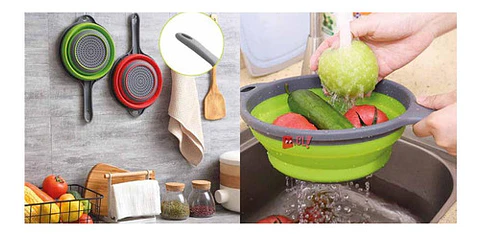 Colador De Silicona Plegable Con Mango - Ps