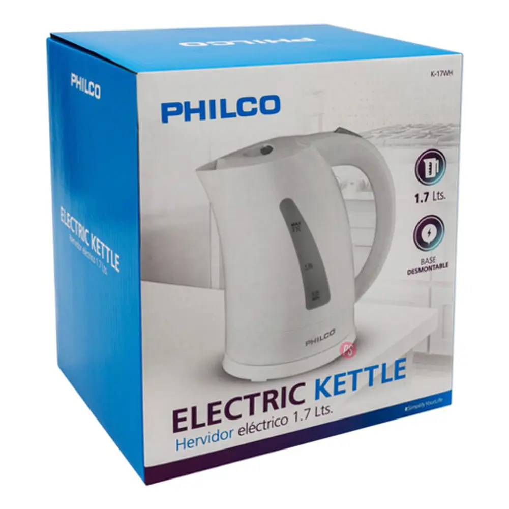 Hervidor Eléctrico 1.7lts Philco 2200w Color Blanco - Ps 3