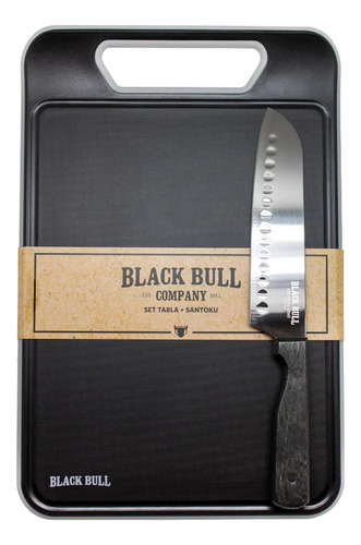 Set Tabla Para Cortar + Cuchillo Santoku 7 Pulgadas Black Bull - PS