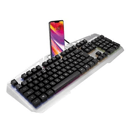 Teclado Gamer Pc Usb Retroiluminado Metálico Gris - Ps