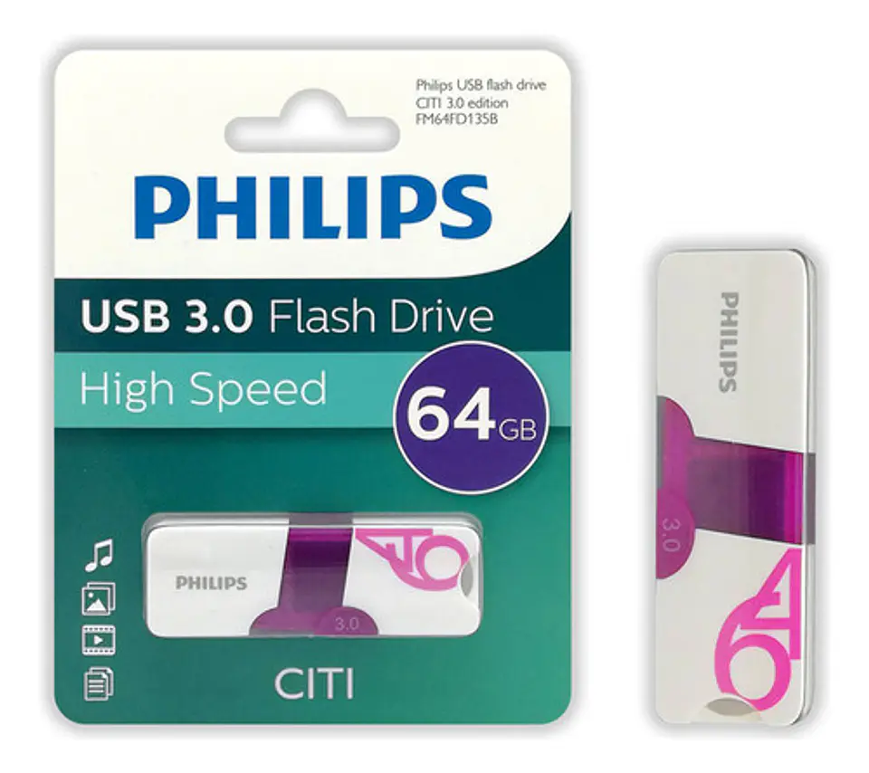 Pendrive 64gb Philips Citi 3.0 - Ps 1