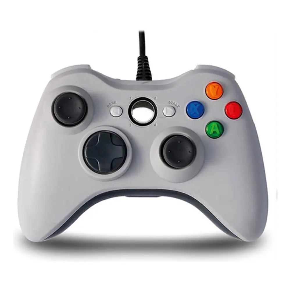 Joystick Xbox 360 Con Vibración Cable Color Blanco - Ps 1