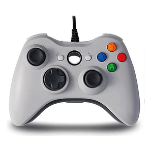 Joystick Xbox 360 Con Vibración Cable Color Blanco - Ps
