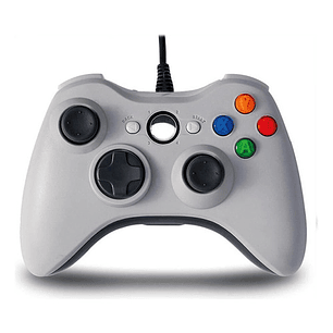 Joystick Xbox 360 Con Vibración Cable Color Blanco - Ps