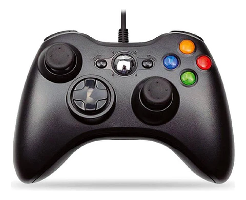 Joystick Xbox 360 Con Vibración Cable Color Negro - Ps