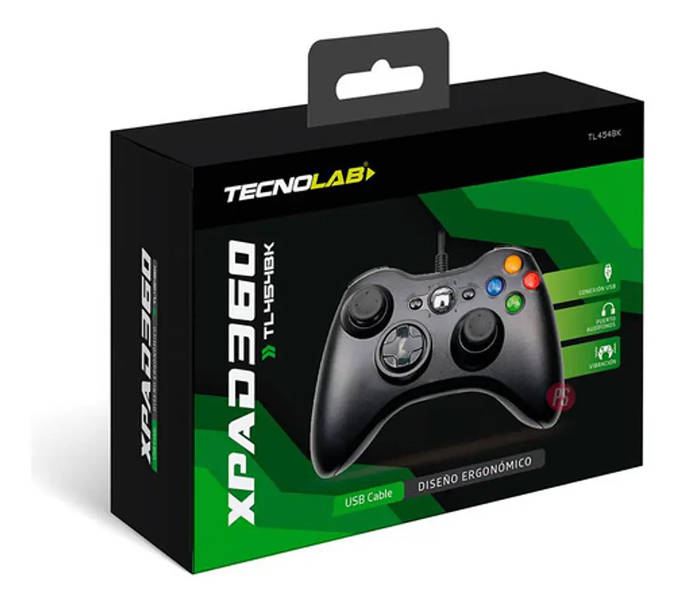 Joystick Xbox 360 Con Vibración Cable Color Negro - Ps 2