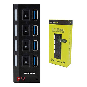 Hub Usb 4 Puertos 2.0 Con Interruptor Encendido - Ps