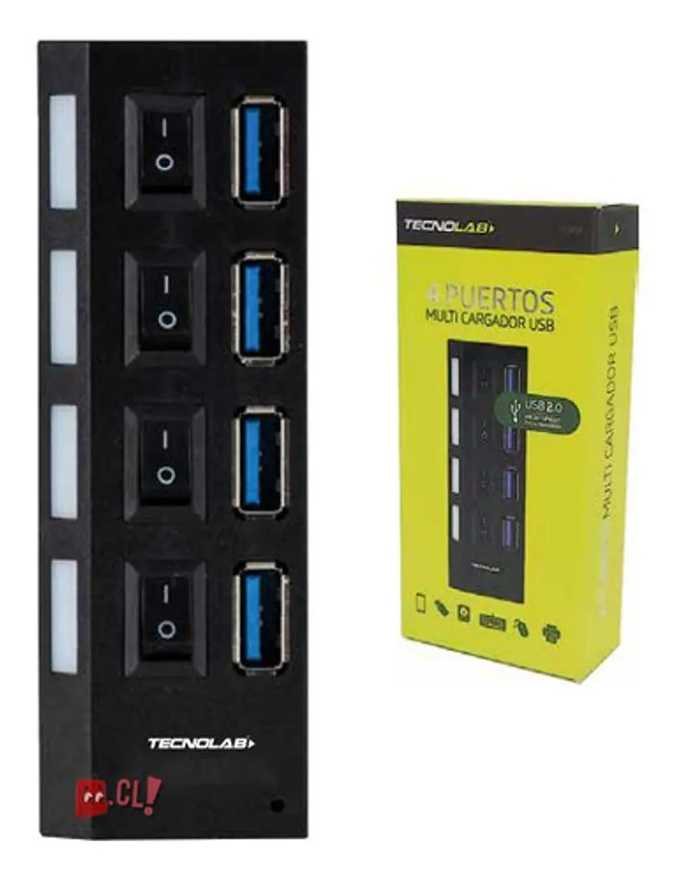 Hub Usb 4 Puertos 2.0 Con Interruptor Encendido - Ps 2