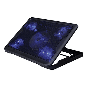 Base Gamer 5 Ventiladores Notebook Reptilex Luz Azul - Ps