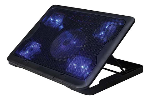 Base Gamer 5 Ventiladores Notebook Reptilex Luz Azul - Ps