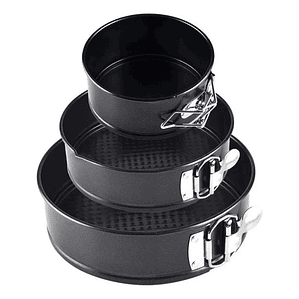 Set De 3 Moldes Redondos Para Hornear Antiadherente - Ps