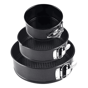 Set De 3 Moldes Redondos Para Hornear Antiadherente - Ps