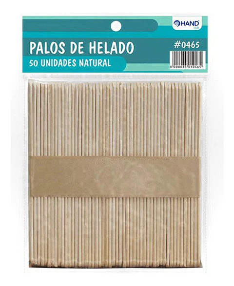 Palos De Helado Natural 50 Unidades - Ps