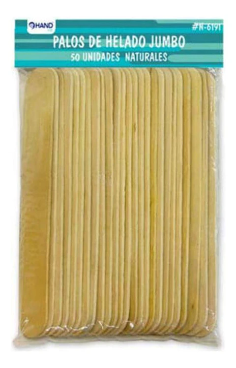 Palos De Helado Jumbo Natural 50 Unidades - Ps