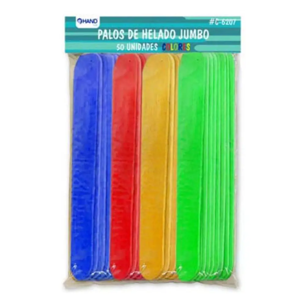 Palos De Helado Jumbo Colores 50 Unidades - Ps 1