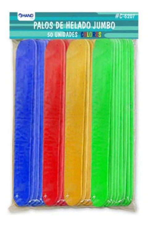 Palos De Helado Jumbo Colores 50 Unidades - Ps