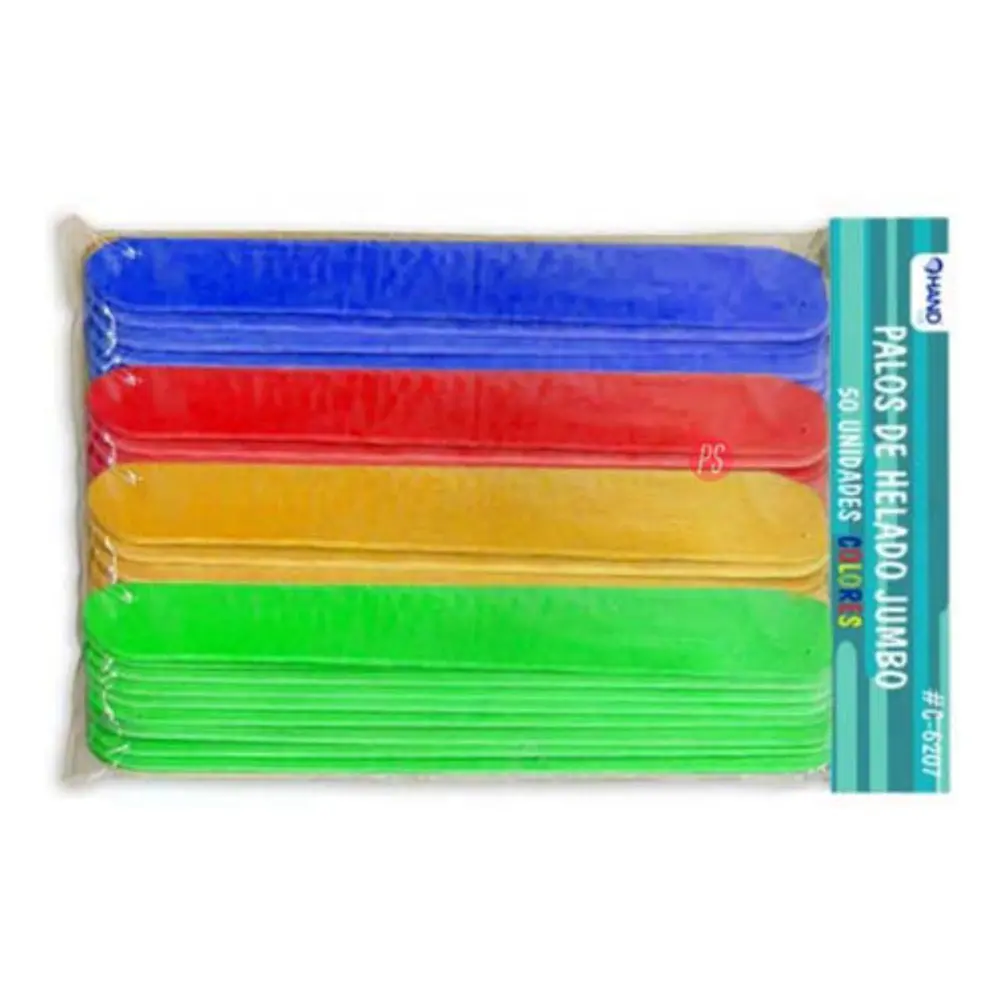 Palos De Helado Jumbo Colores 50 Unidades - Ps 2