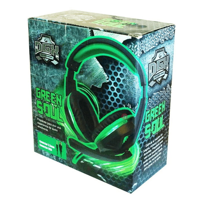 Audífonos Gamer Dgx Green Soul Iluminación Verde - Ps 2