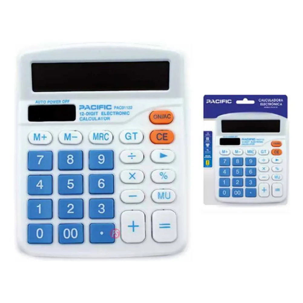 Calculadora Electrónica 12 Dígitos Celeste - Ps 2