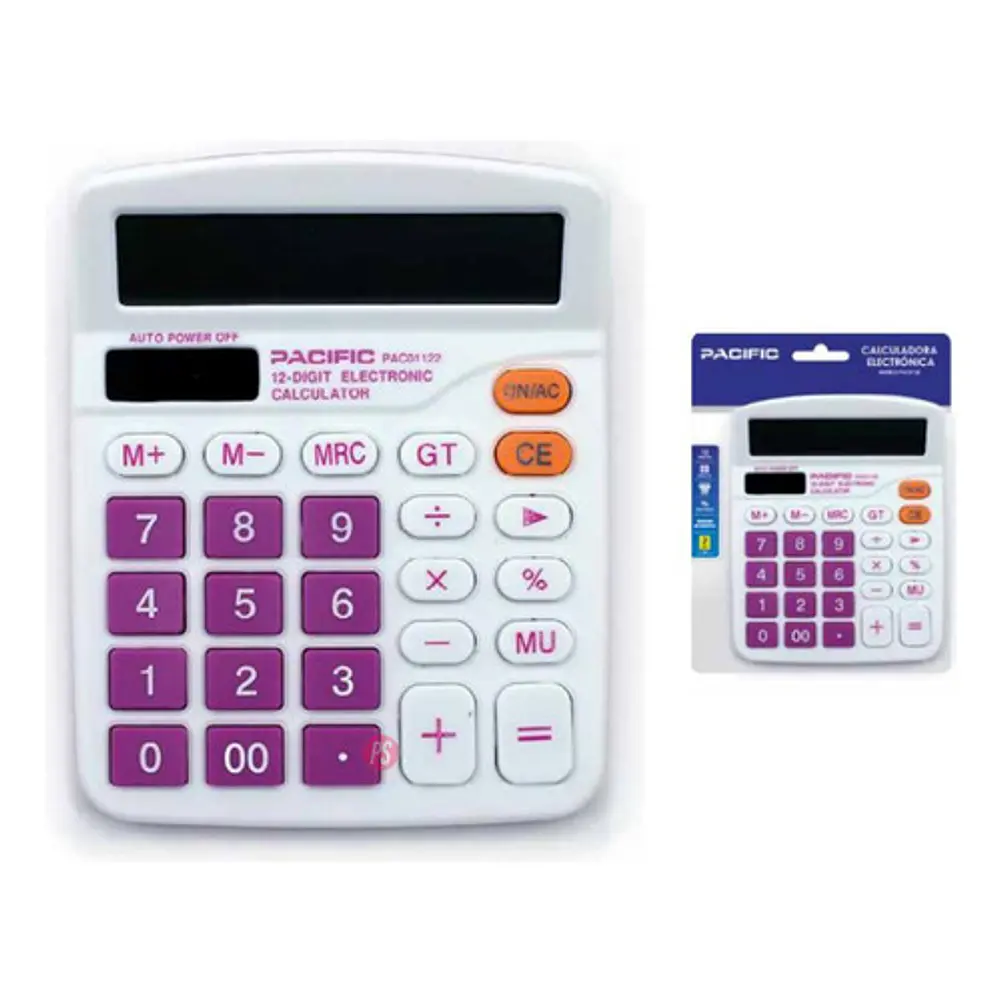 Calculadora Electrónica 12 Dígitos Morado - Ps 2