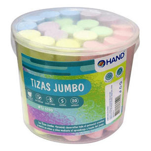 Tizas Pizarra Jumbo 20 Unidades 5 Colores Balde - Ps