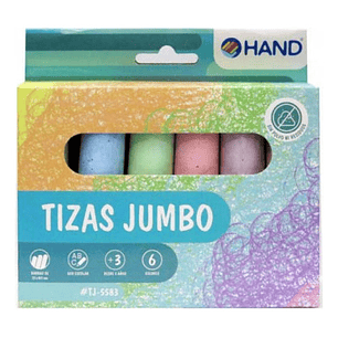 Tizas Pizarra Jumbo 6 Unidades Con 6 Colores - Ps