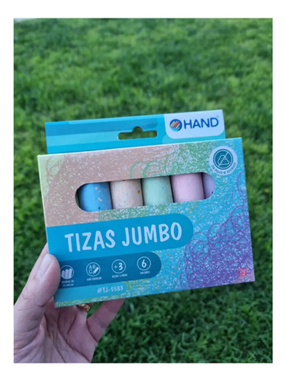 Tizas Pizarra Jumbo 6 Unidades Con 6 Colores - Ps 2
