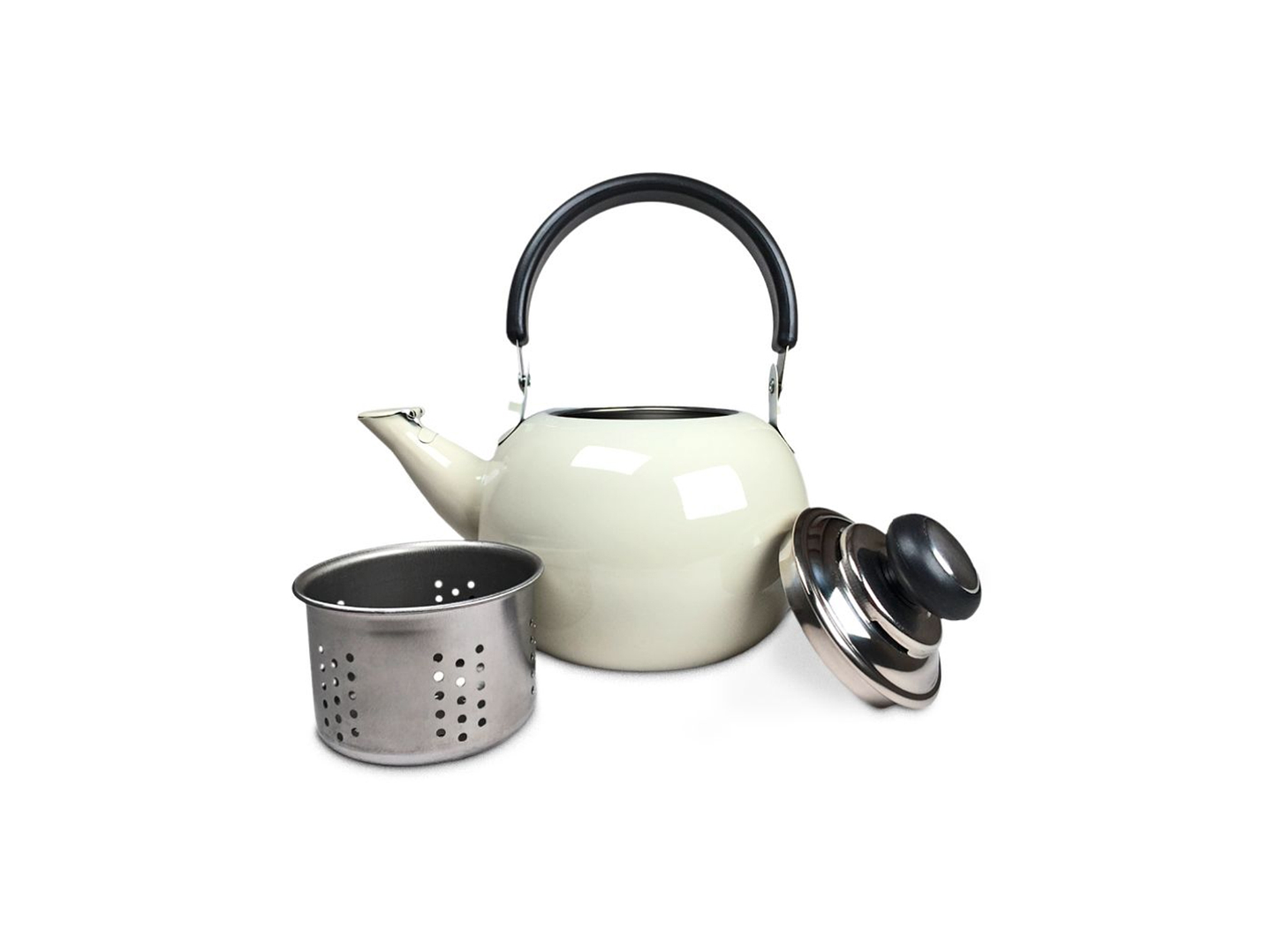 Tetera Para Té De Acero Inoxidable Blanco - PS 2