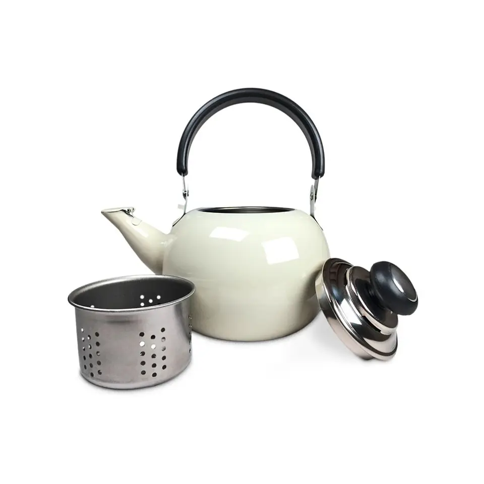 Tetera Para Té De Acero Inoxidable Blanco - PS 2