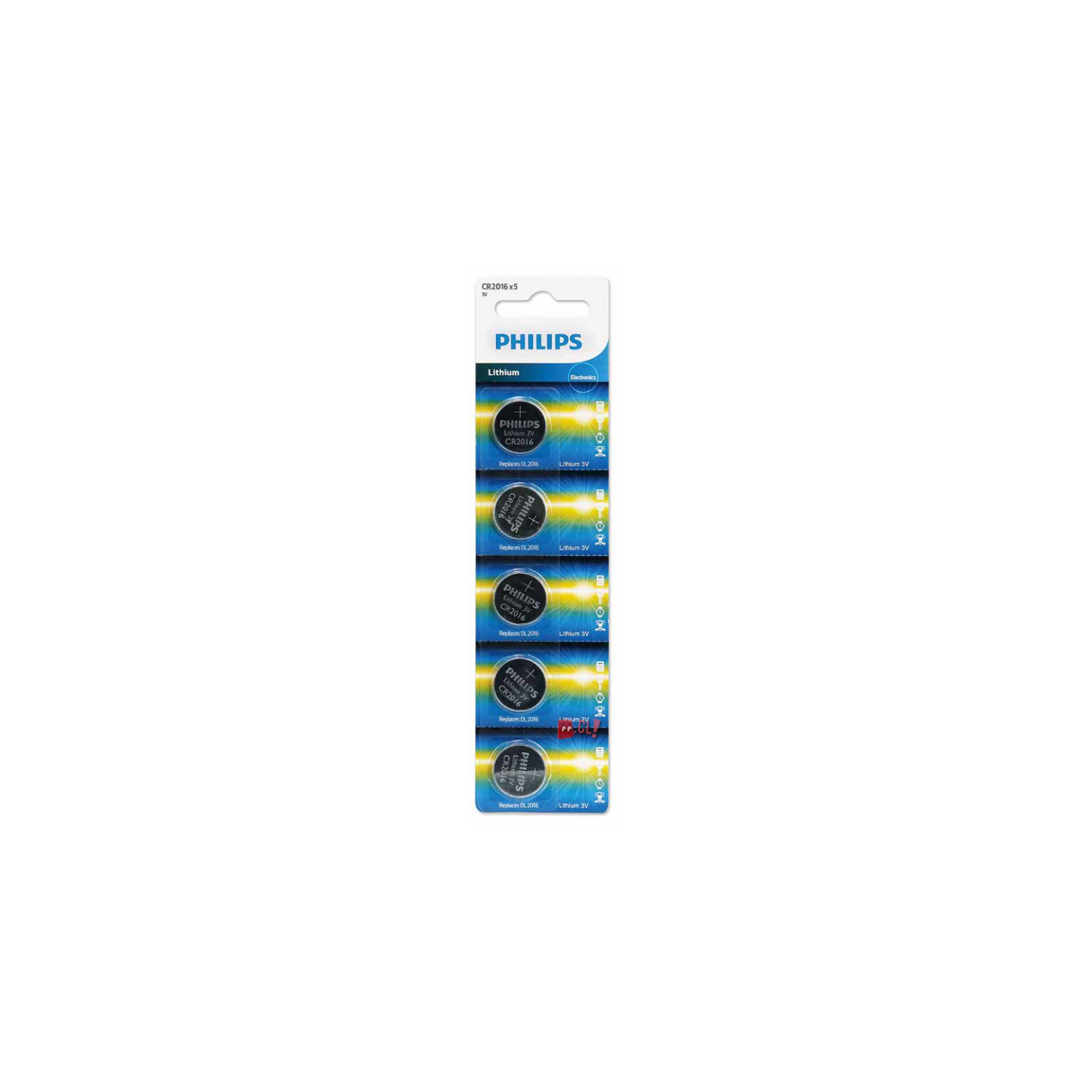Pack 5 Pilas Cr2016 Philips - Ps