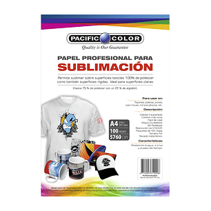 100 Hojas Papel Sublimación Profesional A4 - Ps