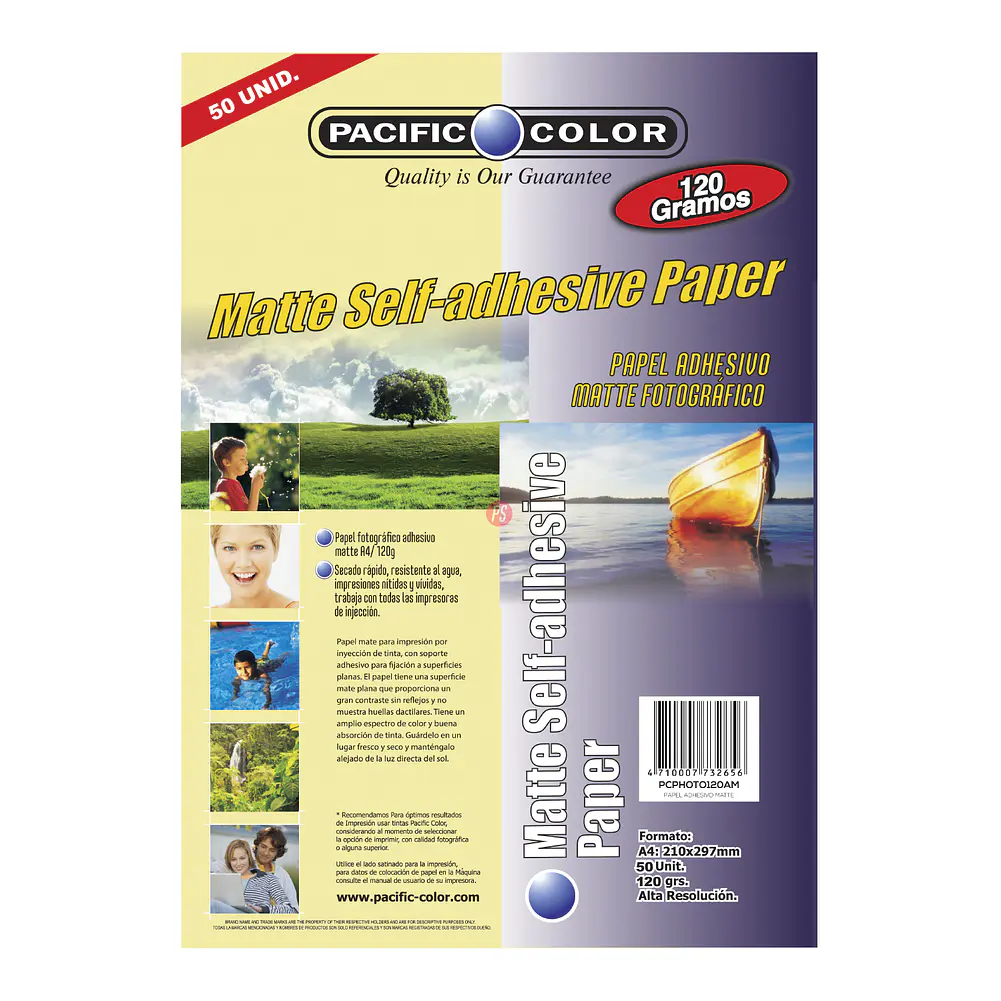50 Hojas Papel Mate Adhesivo A4 120grs - Ps 1