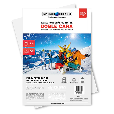 Papel Fotográfico Matte Doble Cara Tamaño A4 De 220grs - Ps