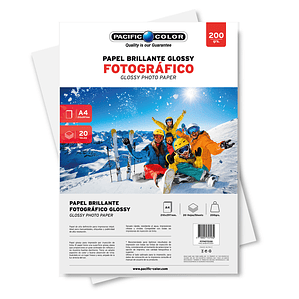 Papel Fotográfico Brillante 20 Hojas Tamaño A4 200grs - Ps