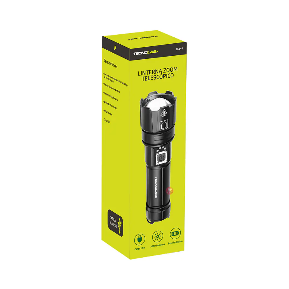 Linterna Led Zoom Telescópico 16cms Resiste Agua - PS 4