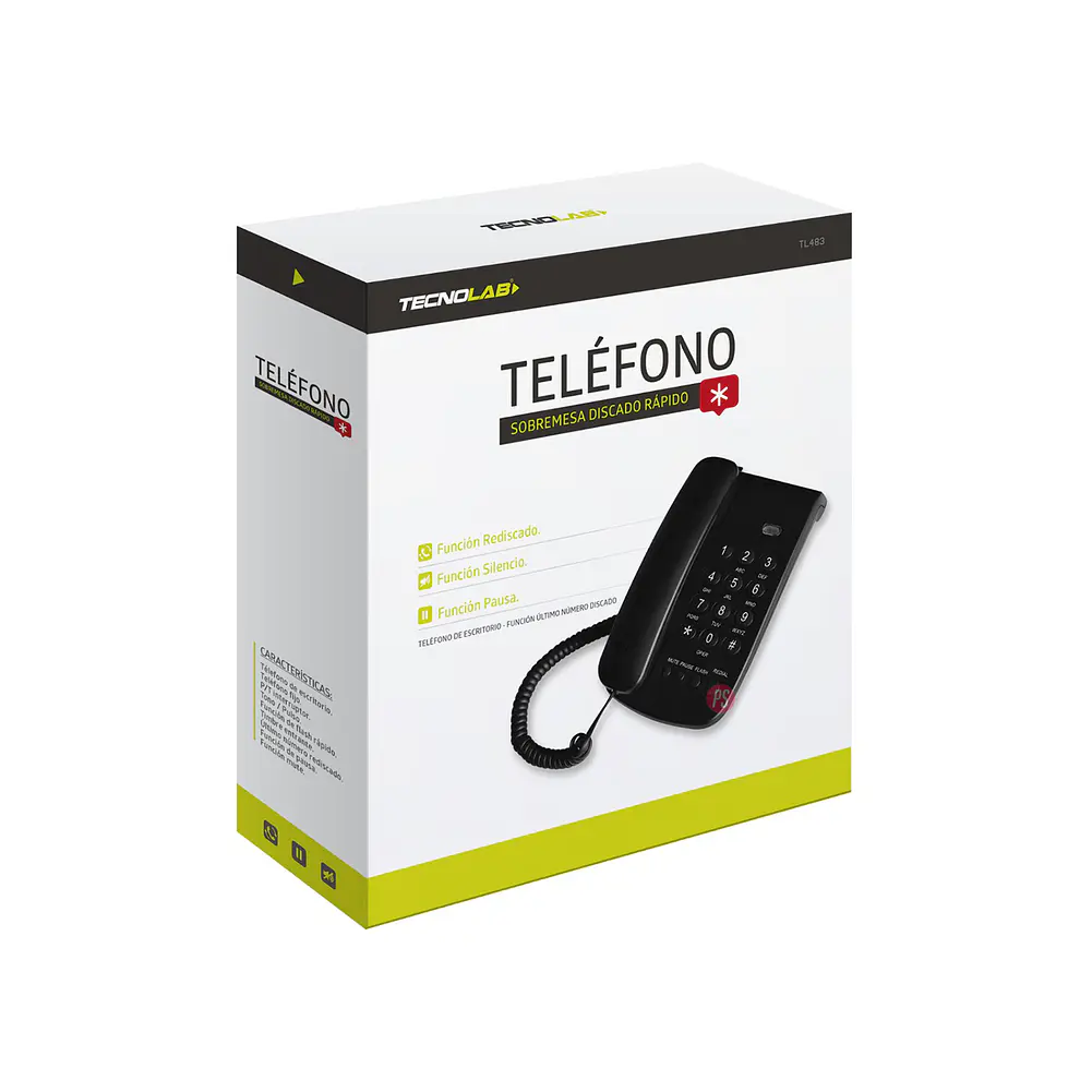 Teléfono Fijo Con Notificación Llamada Luminoso Blanco - Ps 2